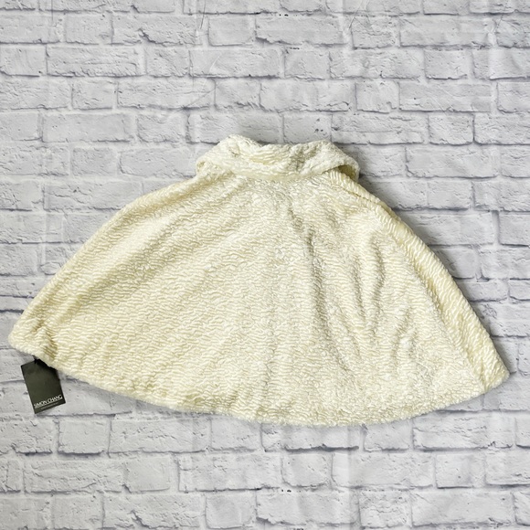 SIMON CHANG Faux Persian Lamb Cape, Cream Wedding Capelet, Lined - Picture 10 of 11